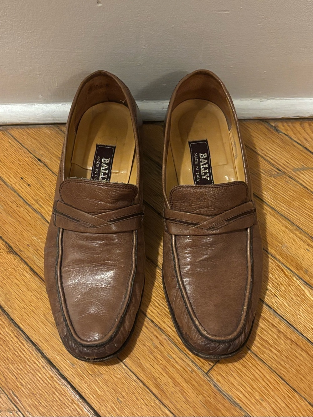 Bally Brown Leather Penny Loafers